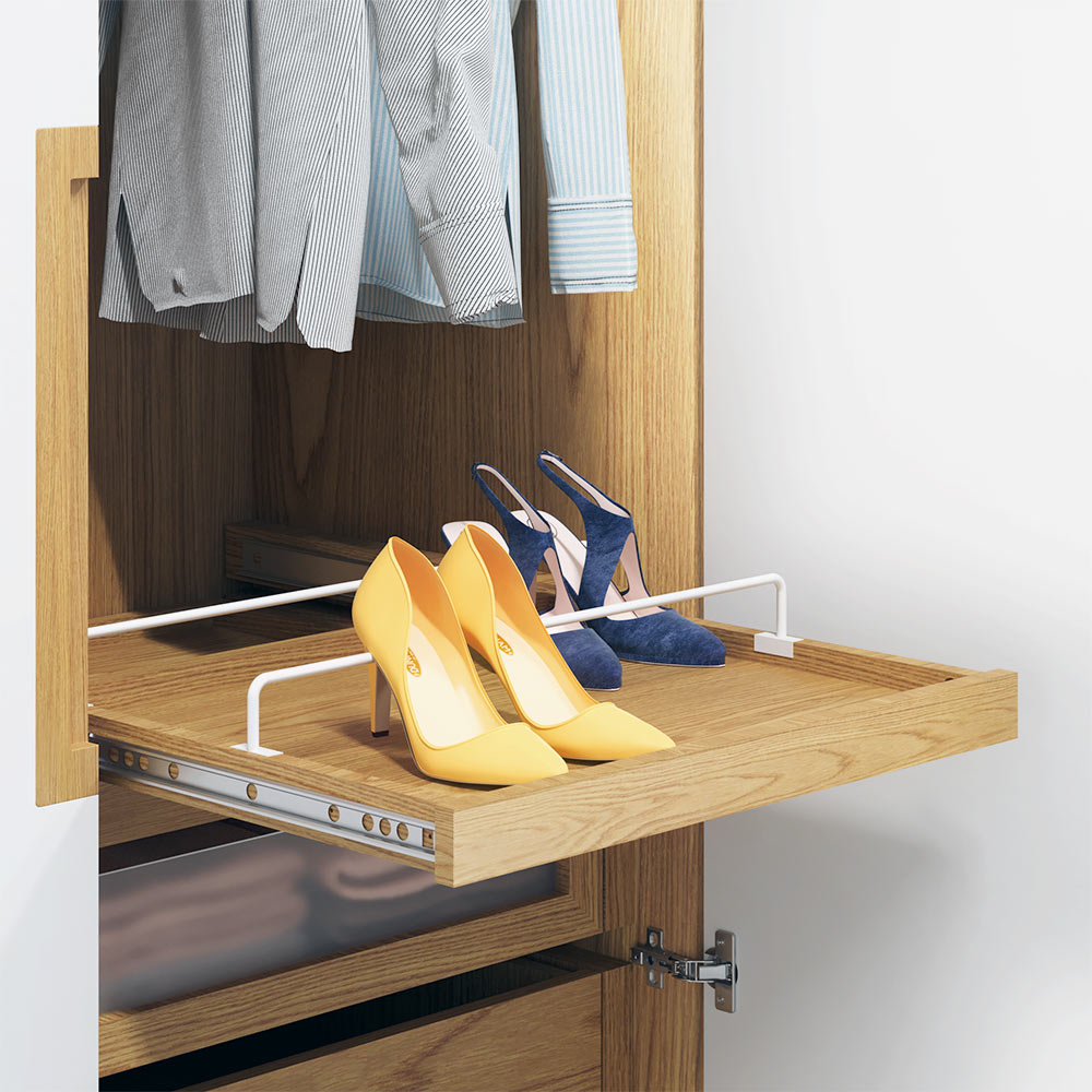 LYNE Kleiderschrank Detail einer Schublade für Schuhe in Eiche von MYCS