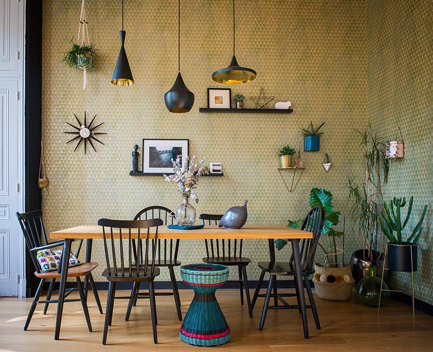 Esszimmer im Boho-Stil mit Esstisch von MYCS